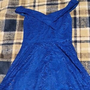 Elegant Royal Blue Dress by Homrain